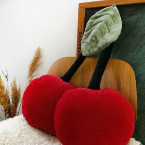 หมอนเชอร์รี่คู่ สีแดง